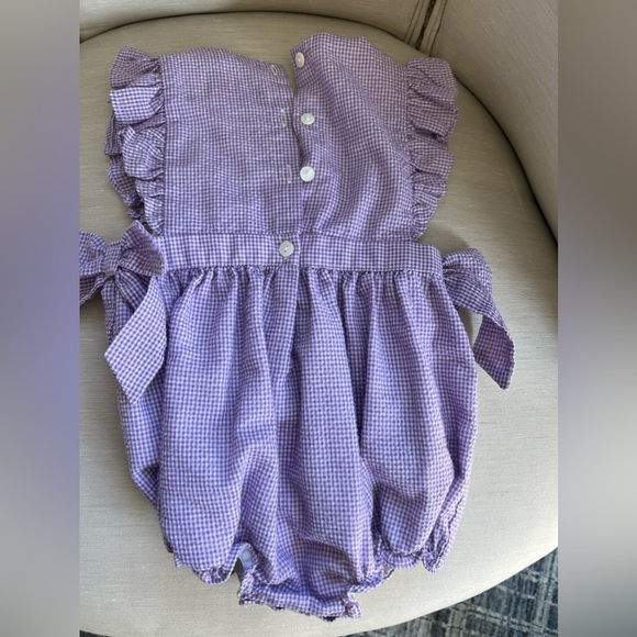 Girls Purple Gingham Bubble- Smockingbird 24 months - Picture 3 of 3